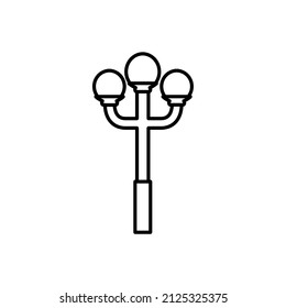 Lamppost Line Icon, Vector Outline Logo Isolated On White Background