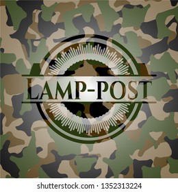 Lamp-post on camouflaged texture