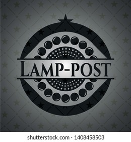 Lamp-post retro style black emblem. Vector Illustration. Detailed.