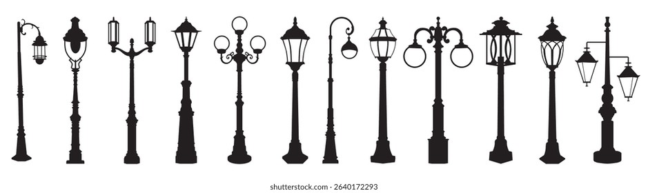 lamppost street road light vector illustration