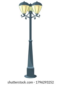 Lámpara con tres luces. Equipo de luz de época.