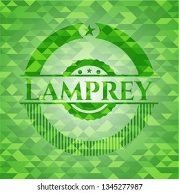 Lamprey green emblem with mosaic background