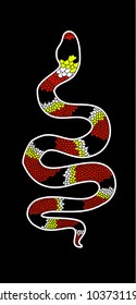 Lampropeltis triangulum vector.Sticker and hand drawn snake for tattoo.Red snake Reptile on white background.