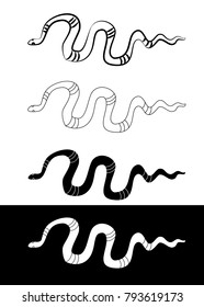 Lampropeltis triangulum vector.Sticker and hand drawn snake for tattoo.snake Reptile illustration.