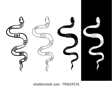Lampropeltis triangulum vector.Sticker and hand drawn snake for tattoo.snake Reptile illustration.