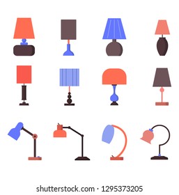 Lamps colour vector set design interior