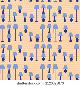 lamps electric different, seamless pattern vector background