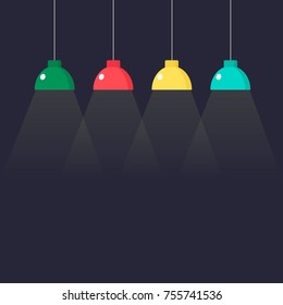 lamps hanging flat design