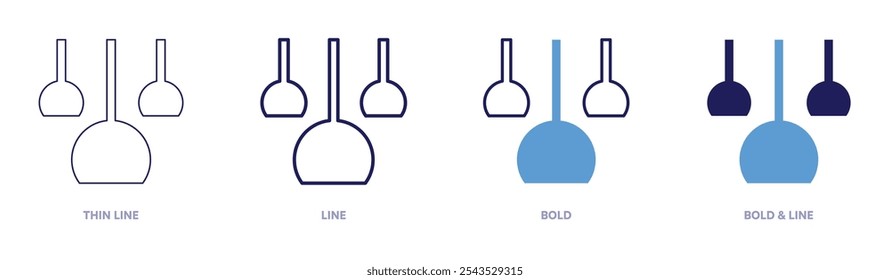 Lamps icon in 4 different styles. Thin Line, Line, Bold, and Bold Line. Duotone style. Editable stroke.