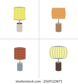 Lamps icon set. Isolated on white background. Vector illustration. Flat design