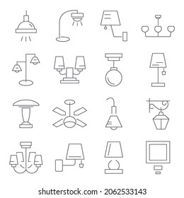 Lamps icons set. Lamps  pack symbol vector elements for infographic web