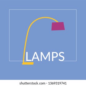lamps illustration vector logo. web banner icon. interior design element. lamp design.