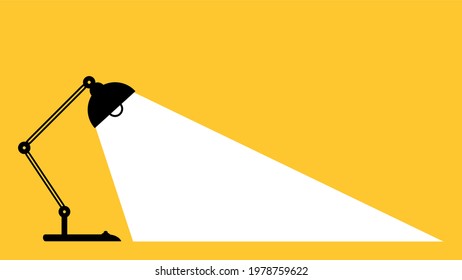 Luces de luz de las luces. Lámpara de escritorio de oficina de mesa. Coloca tu texto. ilustración vectorial