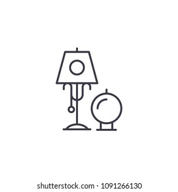Lamps linear icon concept. Lamps line vector sign, symbol, illustration.