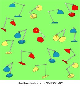 Lamps pop art background. Vector Illustration.