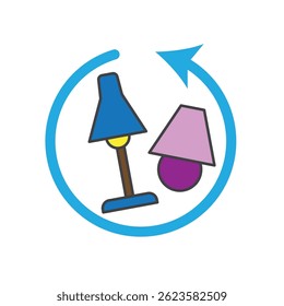Lamps return symbol. Vector illustration