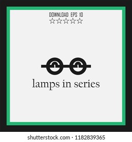 lamps in series vector icon