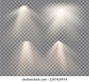 lamps set with warm light on a transparent background