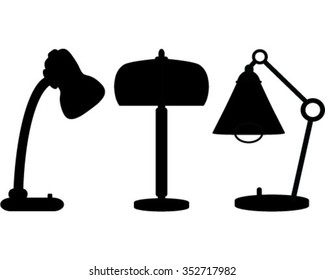 Lamps silhouette set, illustration, background 