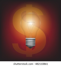 Lamps with The symbol stimulating ideas to generate revenue.