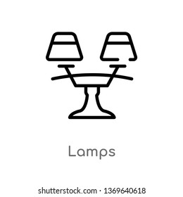 lamps vector line icon. Simple element illustration. lamps outline icon from furniture and household concept. Can be used for web and mobile