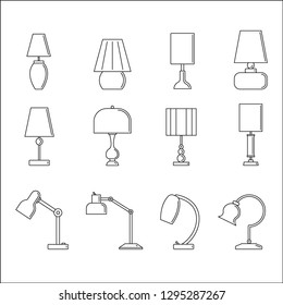 Lamps vector set vintage line design