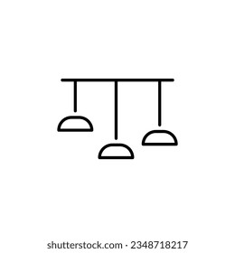 Lamps Vector Symbol. Perfect for web sites, books, stores, shops. Editable stroke in minimalistic outline style
