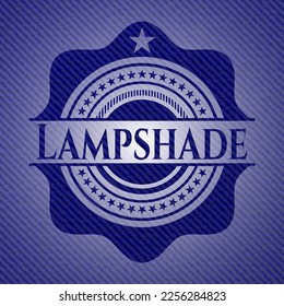 Lampshade badge with denim texture. Vector Illustration. Detailed. 