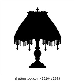 Lampshade Preto silhueta vetor ilustração no fundo branco