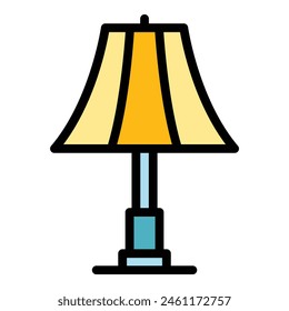 Lampshade icon outline vector. Lamp stand. Floor light color flat