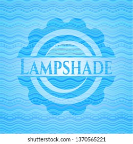 Lampshade light blue water badge.