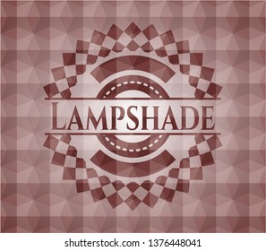 Lampshade red geometric pattern emblem. Seamless.