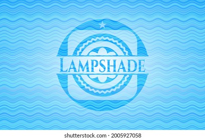 Lampshade sky blue water badge. Vector Illustration. Detailed. 