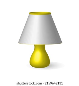 Lampshade table lamp, 3d vector illustration. Interior design element. 