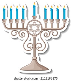 Lampstand or candle holder on white background illustration