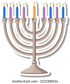 Lampstand or candle holder on white background illustration