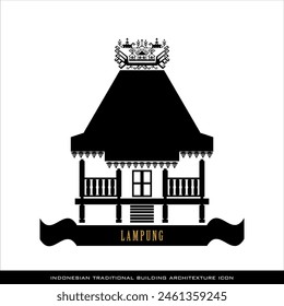 Lampung Traditional House Icons, a series of architectural icons for Indonesian traditional houses