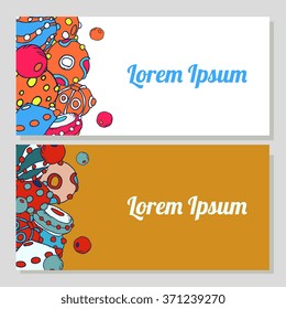 Lampwork, beading work craft flyer, banner, card template. 