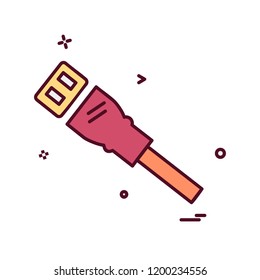 lan cable icon design vector