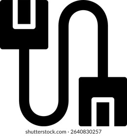 lan cable icon glyph style design