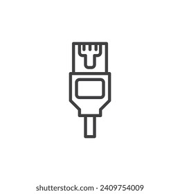 LAN Cable line icon. linear style sign for mobile concept and web design. Ethernet cable outline vector icon. Symbol, logo illustration. Vector graphics