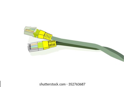 Lan cable on isolated background
