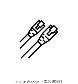 lan cable vector icon. computer component icon outline style. perfect use for logo, presentation, website, and more. simple modern icon design line style