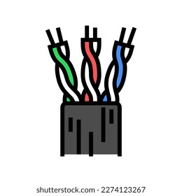 lan cable wire color icon vector. lan cable wire sign. isolated symbol illustration