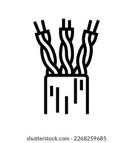 lan cable wire line icon vector. lan cable wire sign. isolated contour symbol black illustration
