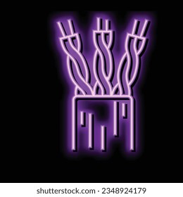 lan cable wire neon light sign vector. lan cable wire illustration