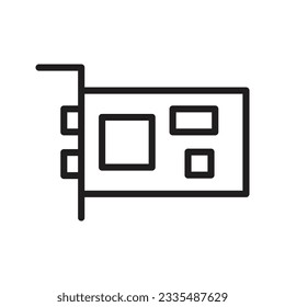 Lan Card, Graphic Card, Computer Hardware Vector Line Icon