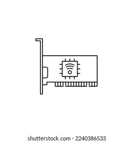 Lan card icon in line style icon, isolated on white background