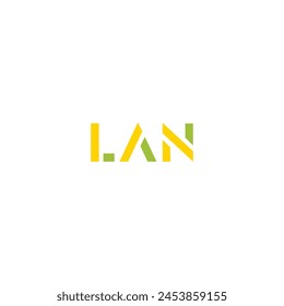 LAN colorful business company letter logo design