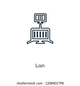 Lan concept line icon. Linear Lan concept outline symbol design. This simple element illustration can be used for web and mobile UI/UX.
